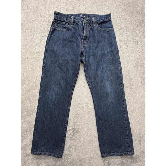 GAP Jeans Mens Measured 31x27 Blue Denim Standard Straight Leg Medium Wash - Picture 1 of 9